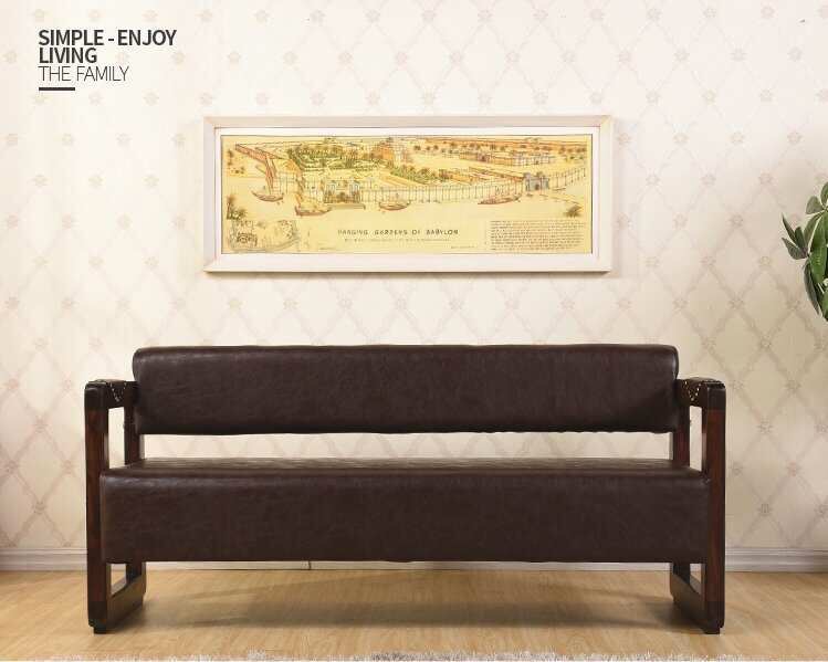 Sofa de espera marron madera