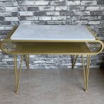 Mesa manicura metal individual ceramica dorado 66 MS2020D