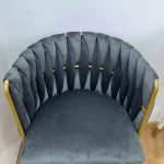Silla trenzada terciopelo Gris YB-1149 38#