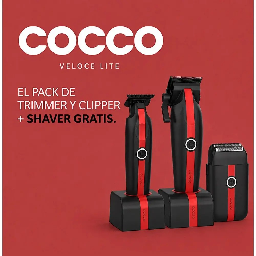COCCO VELOCE LITE PACK TRIMMER Y CLIPPER + SHAVER GRATIS Cocco Hair Pro - Imagen 1